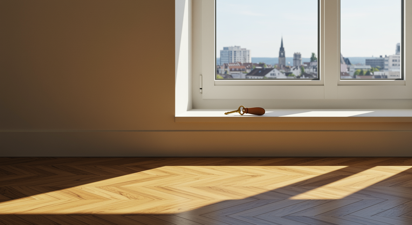 Wohnungsreinigung mit Abnahmegarantie – sauberes Wohnzimmer und Schlüsselübergabe in Bern